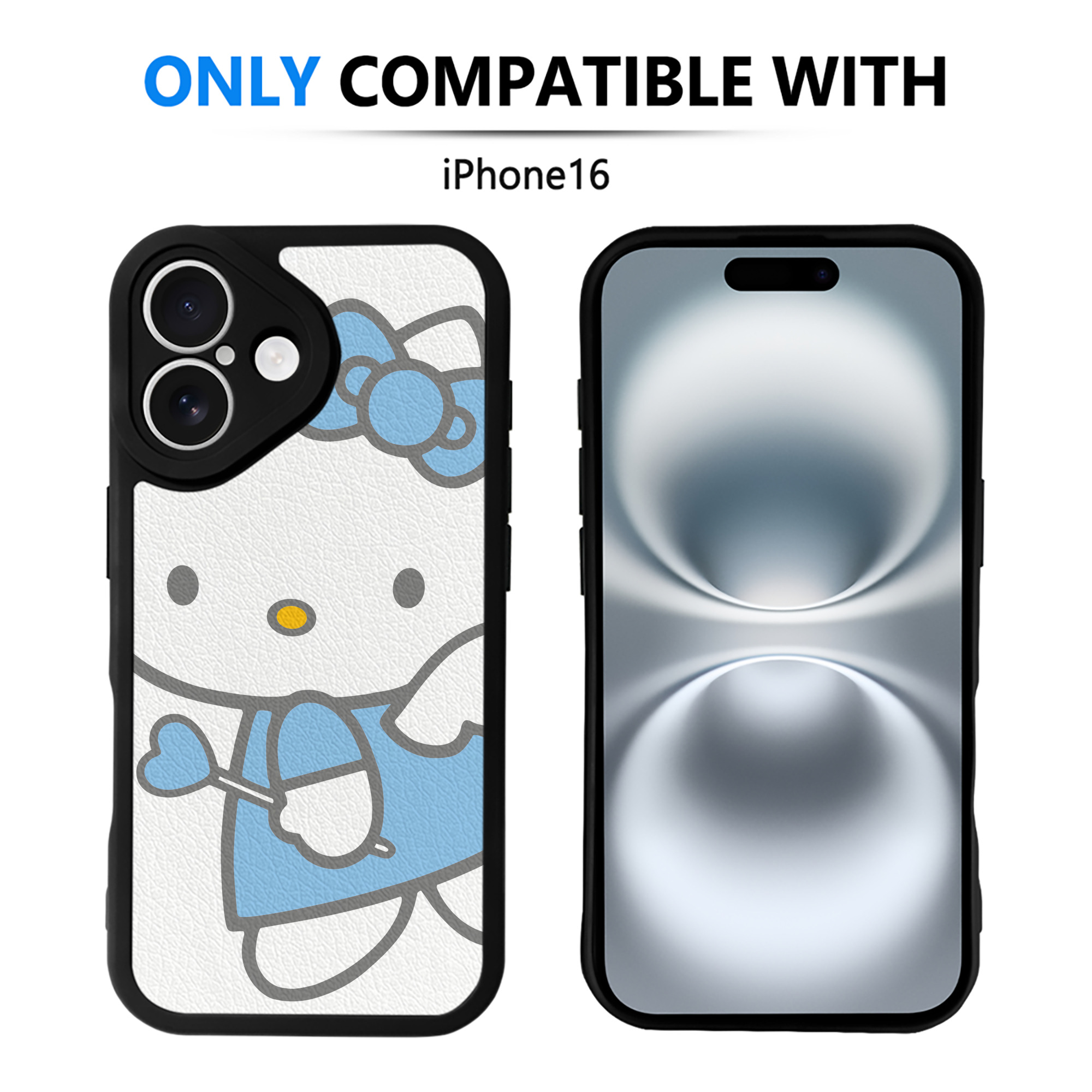 （画像用） Hello Kitty ハローキティ 【iPhone 16シリーズ対応】シリコンスマホケース（レザー調） 材質：シリコン